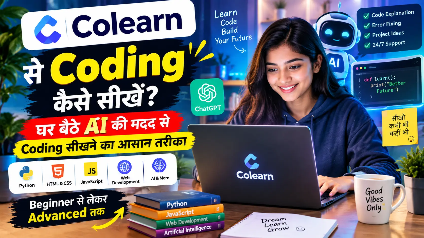 Colearn से घर बैठे AI की मदद से Coding सीखने का तरीका