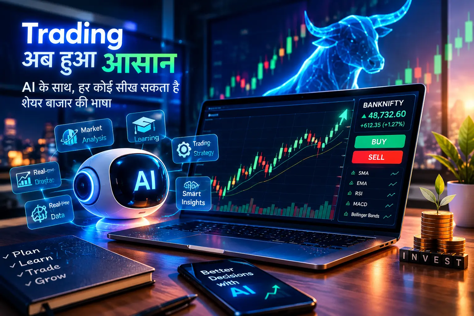 AI की मदद से आसान ट्रेडिंग और स्टॉक मार्केट का ट्रेडिंग चार्ट