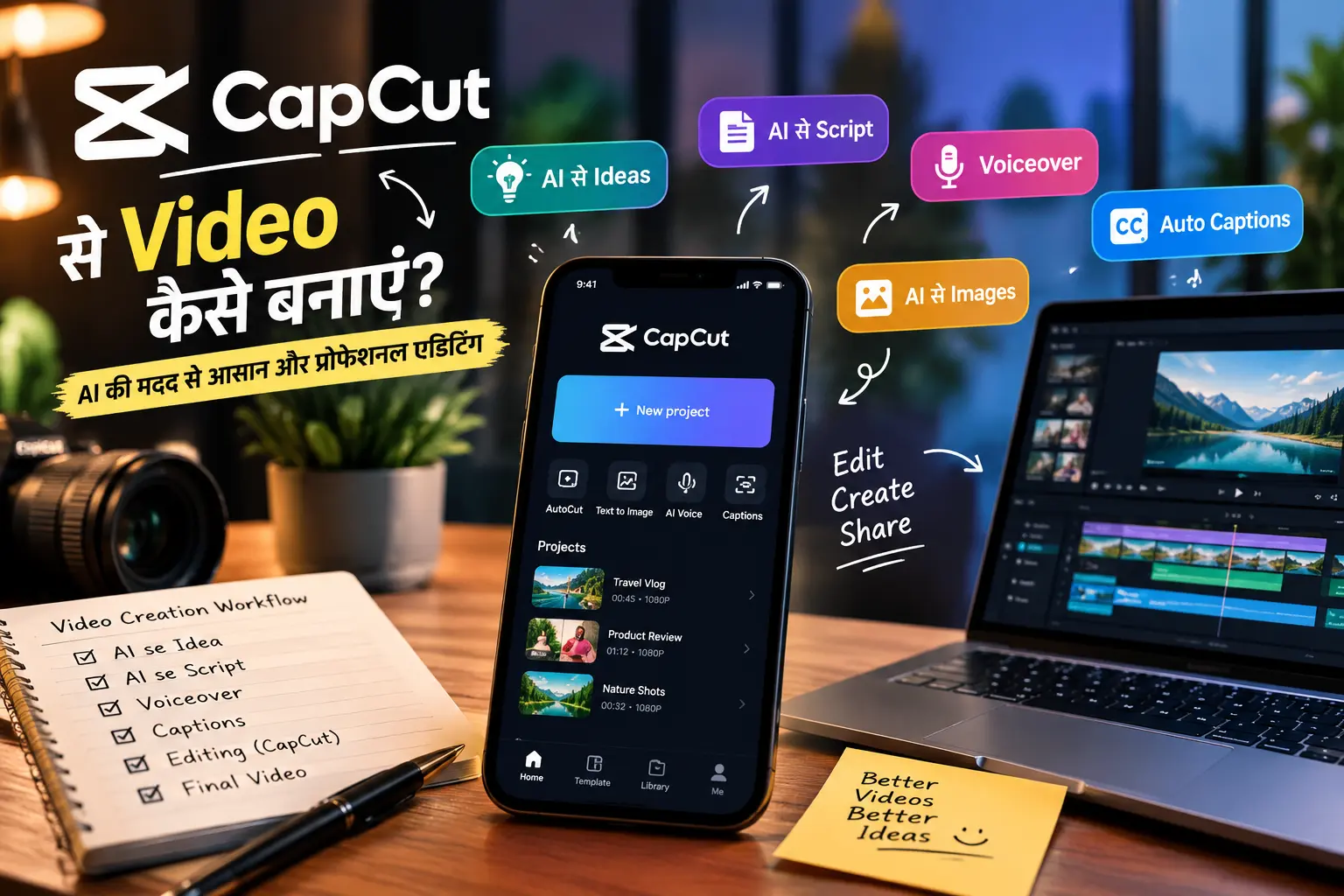 CapCut से वीडियो कैसे बनाएं और AI की मदद से वीडियो एडिटिंग