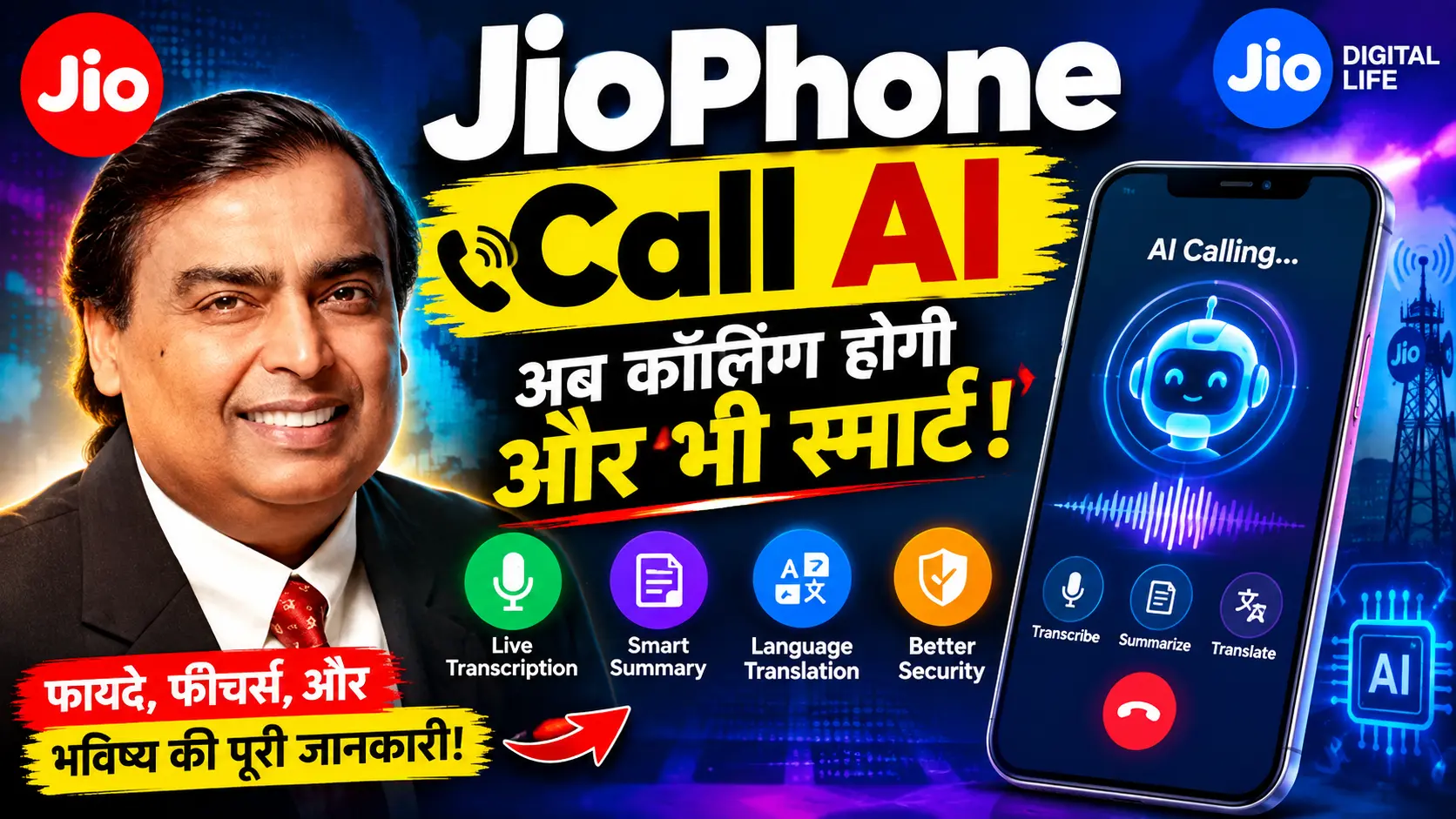 JioPhone Call AI की AI calling features