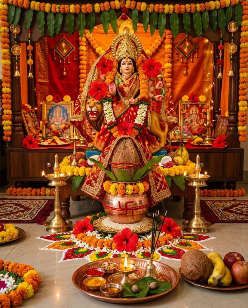 Navratri Puja Decoration AI Image Prompt